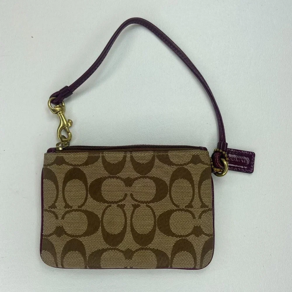 Coach Wristlet Tan and Burgundy